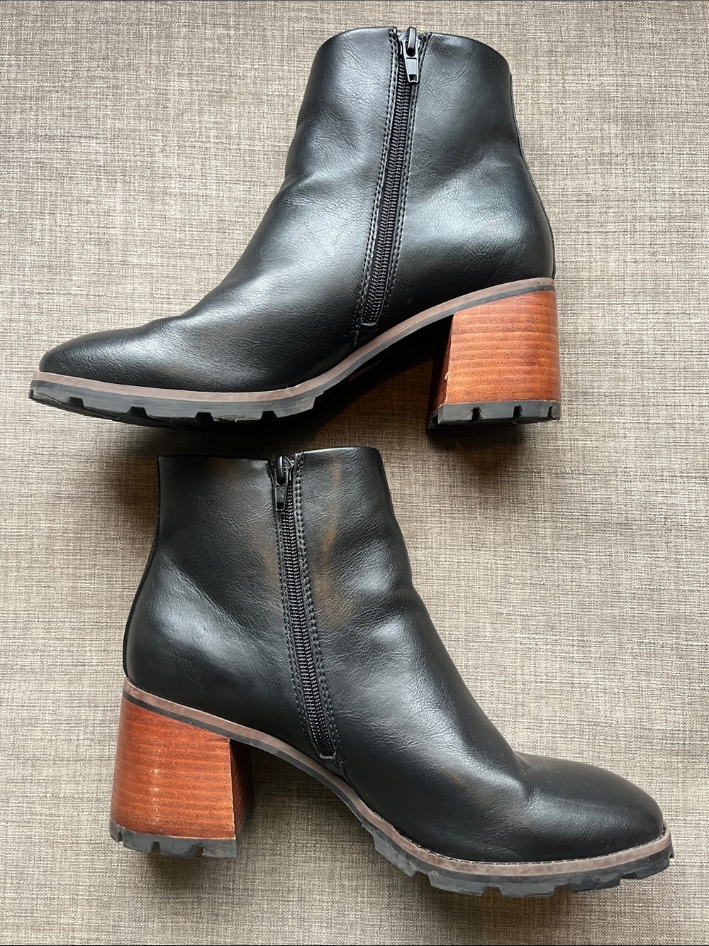 Korks Chandler Stacked Block Heel Boots Black 8.5 - Picture 4 of 12